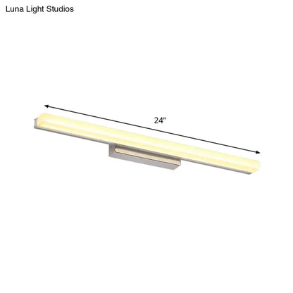 Chrome Streamlined Wall Light by Decorbites with frosted lens 24 inch length on Tampa Home & Garden Store