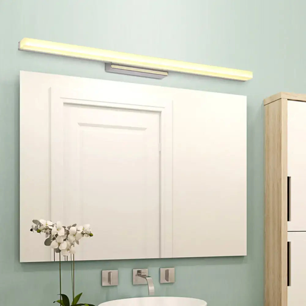 Chrome Streamlined Wall Light by Decorbites, modern chrome vanity bar above bathroom mirror on Tampa Home & Garden Store