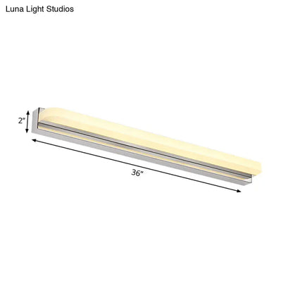 Chrome Mounted Vanity Light Slim Acrylic Shade by Decorbites, 36in length, 2in height on Tampa Home & Garden Store