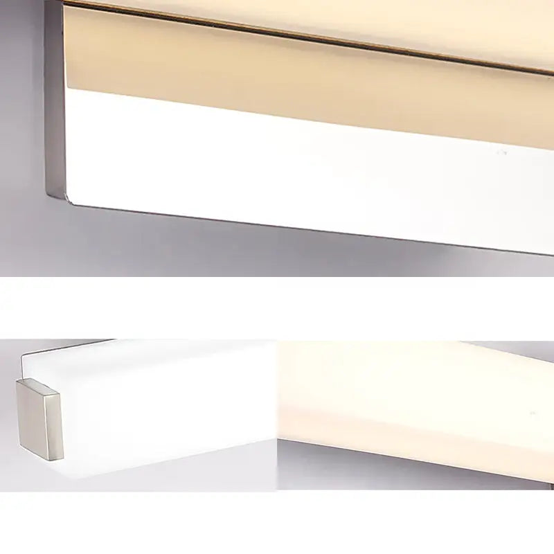 Chrome rectangular wall sconce Decorbites, warm white glow on Tampa Home & Garden Store