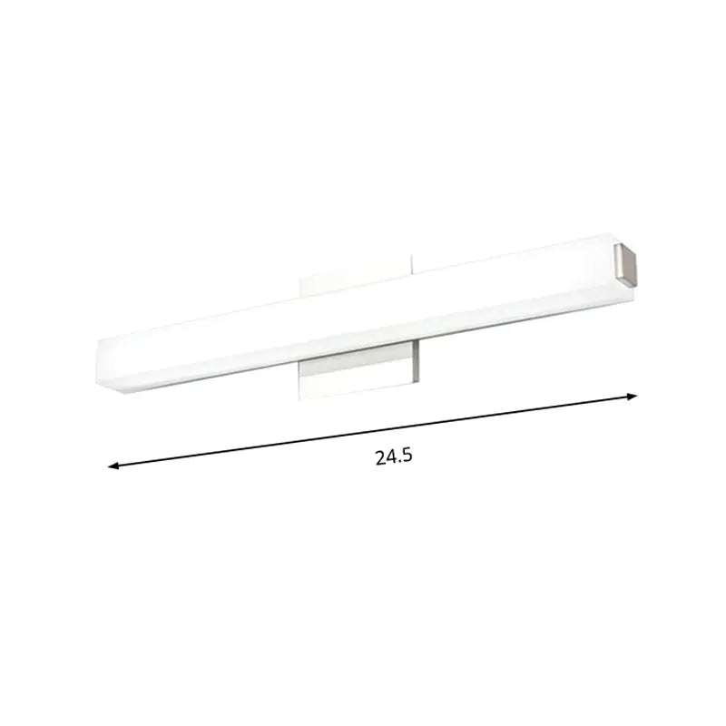 Chrome rectangular wall sconce Decorbites with warm white glow on Tampa Home & Garden Store