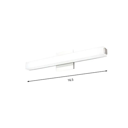 Chrome rectangular wall sconce with white diffuser, 16.5in long, warm white glow on Tampa Home & Garden Store
