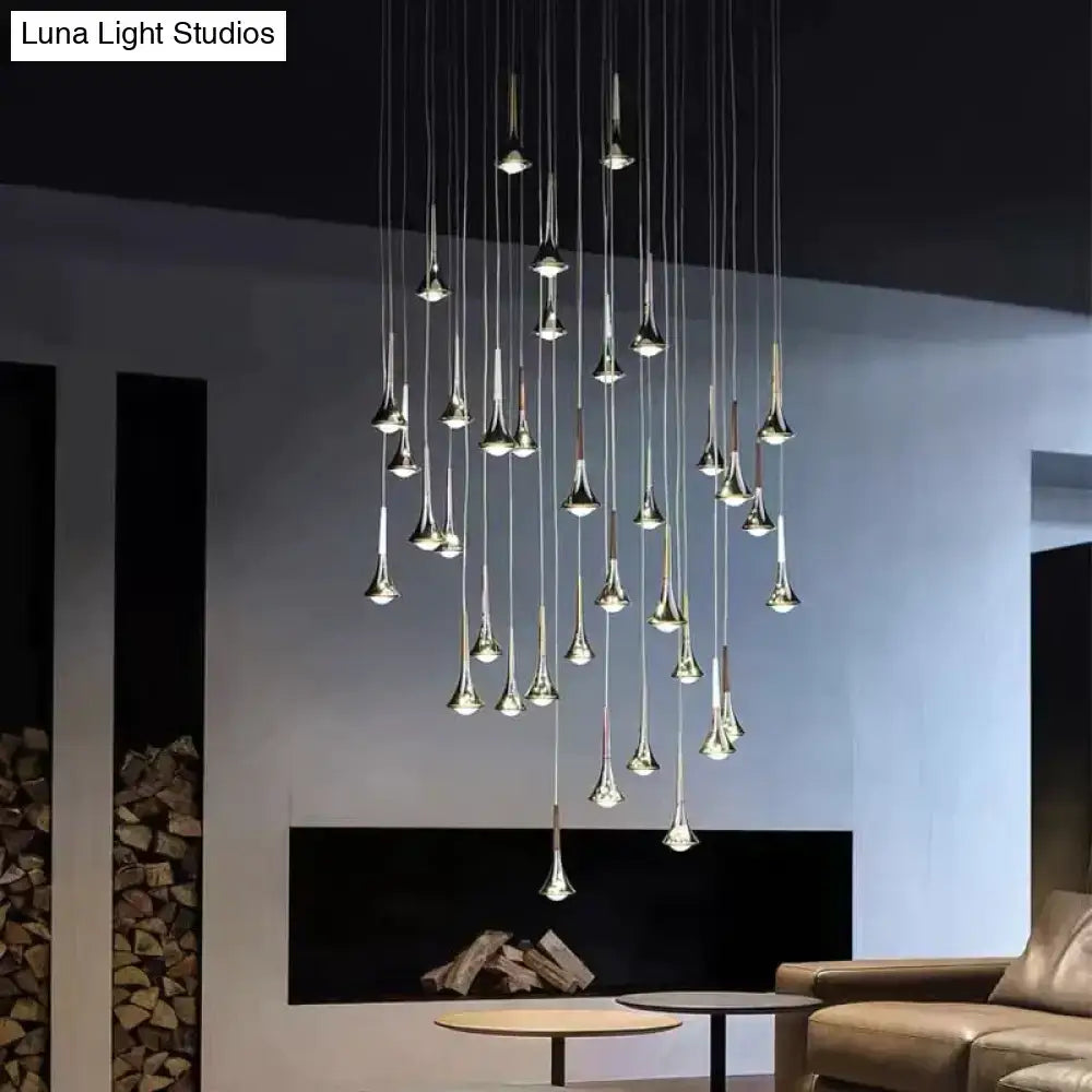 Chrome Water Drop Chandelier by Decorbites with numerous hanging droplets, modern home lighting on Tampa Home & Garden Store