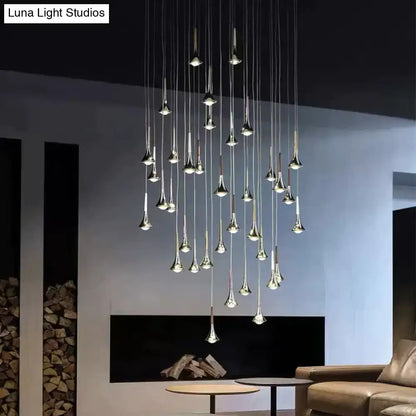 Chrome Water Drop Chandelier by Decorbites with numerous hanging droplets, modern home lighting on Tampa Home & Garden Store