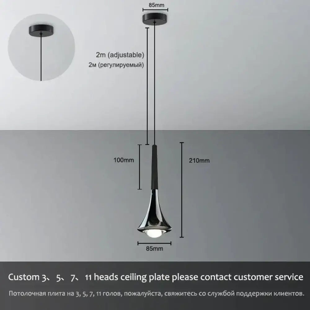 Chrome Water Drop Chandelier by Decorbites, chrome finish pendant with adjustable 2m cable on Tampa Home & Garden Store