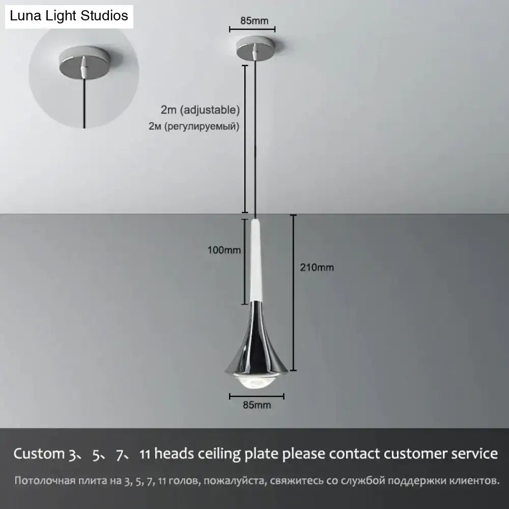 Chrome Water Drop Chandelier pendant light by Decorbites, adjustable 2m cord and 85mm canopy on Tampa Home & Garden Store