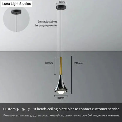 Chrome Water Drop Chandelier pendant, 2m adjustable cord, 85mm canopy, Decorbites on Tampa Home & Garden Store
