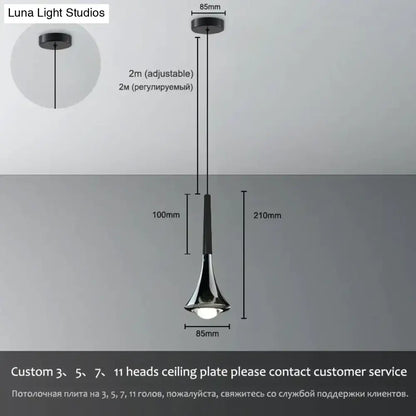 Chrome water-drop chandelier pendant with 2m adjustable cable by Decorbites on Tampa Home & Garden Store