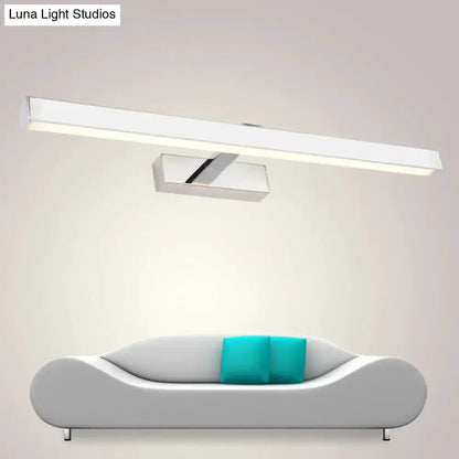 Modern Chrome LED White Rod Wall Vanity Light