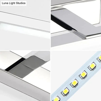 Modern Chrome LED White Rod Wall Vanity Light