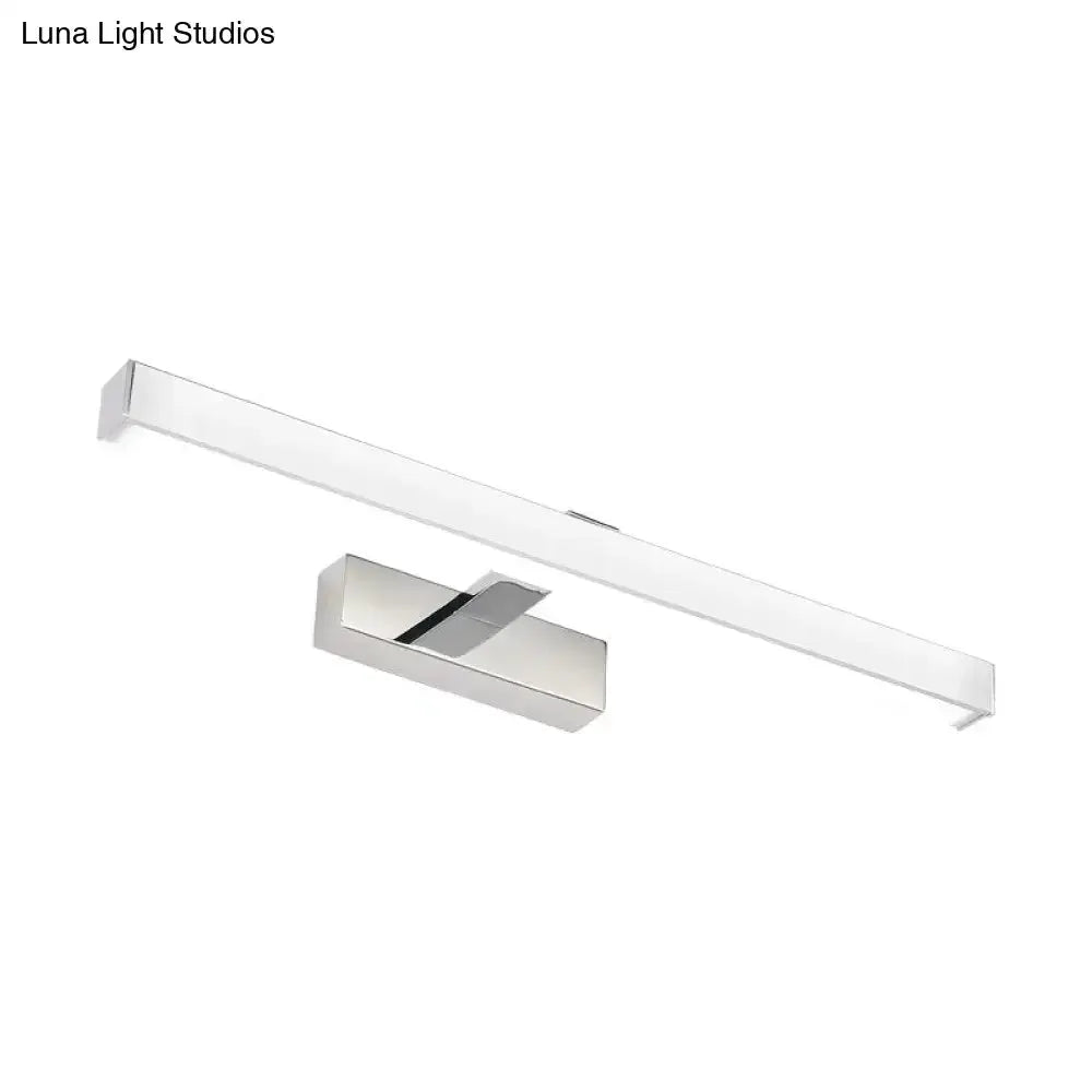 Modern Chrome LED White Rod Wall Vanity Light