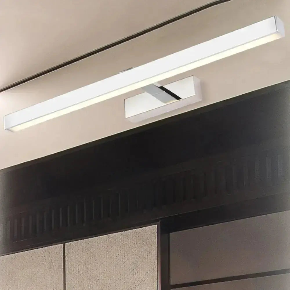 Modern Chrome LED White Rod Wall Vanity Light