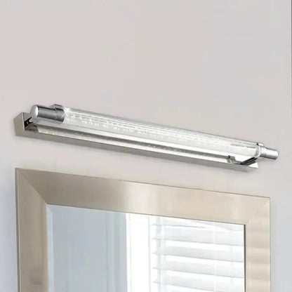 Modern Chrome Pipe Vanity Light with Acrylic