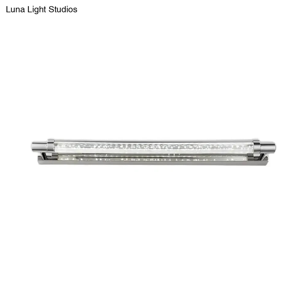 Modern Chrome Pipe Vanity Light with Acrylic