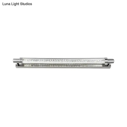 Modern Chrome Pipe Vanity Light with Acrylic