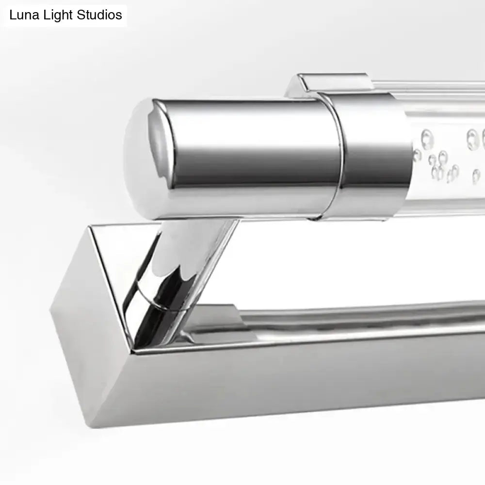 Modern Chrome Pipe Vanity Light with Acrylic