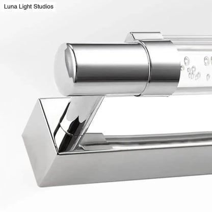 Modern Chrome Pipe Vanity Light with Acrylic