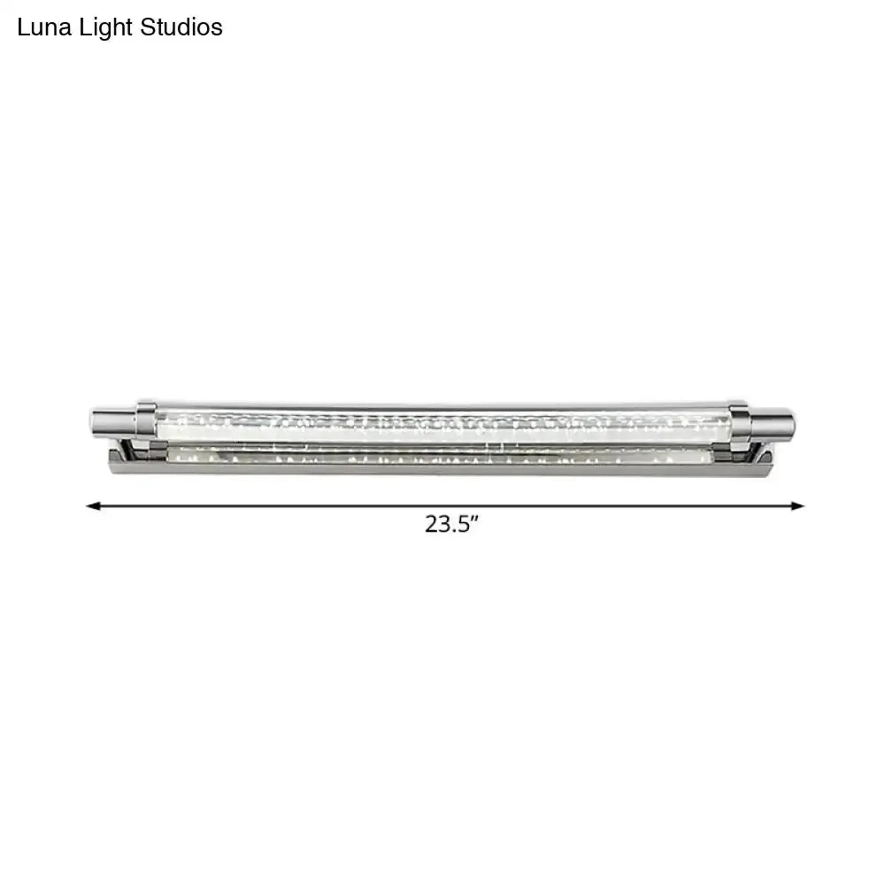 Modern Chrome Pipe Vanity Light with Acrylic