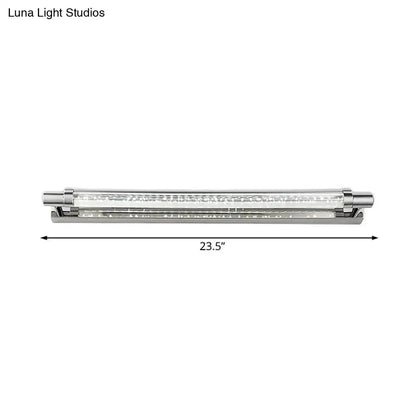 Modern Chrome Pipe Vanity Light with Acrylic