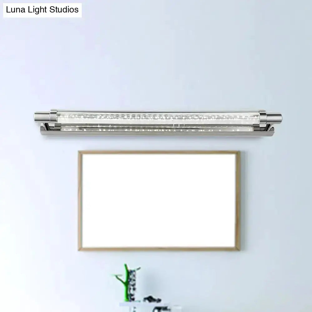 Modern Chrome Pipe Vanity Light with Acrylic