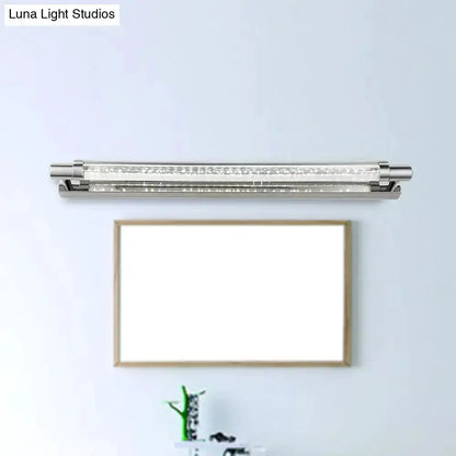Modern Chrome Pipe Vanity Light with Acrylic