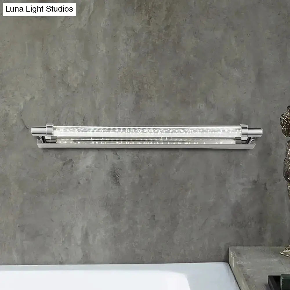 Modern Chrome Pipe Vanity Light with Acrylic