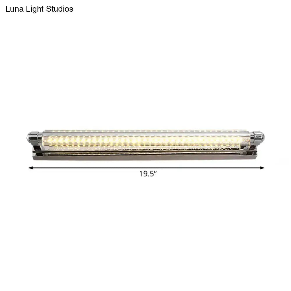 Modern Chrome Pipe Vanity Light with Acrylic
