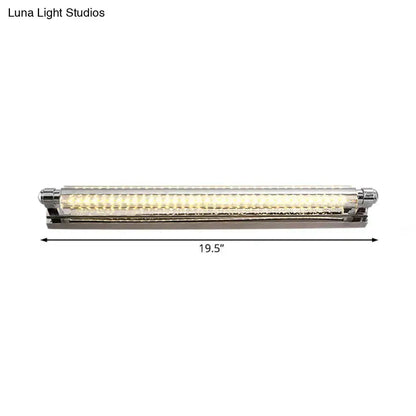 Modern Chrome Pipe Vanity Light with Acrylic