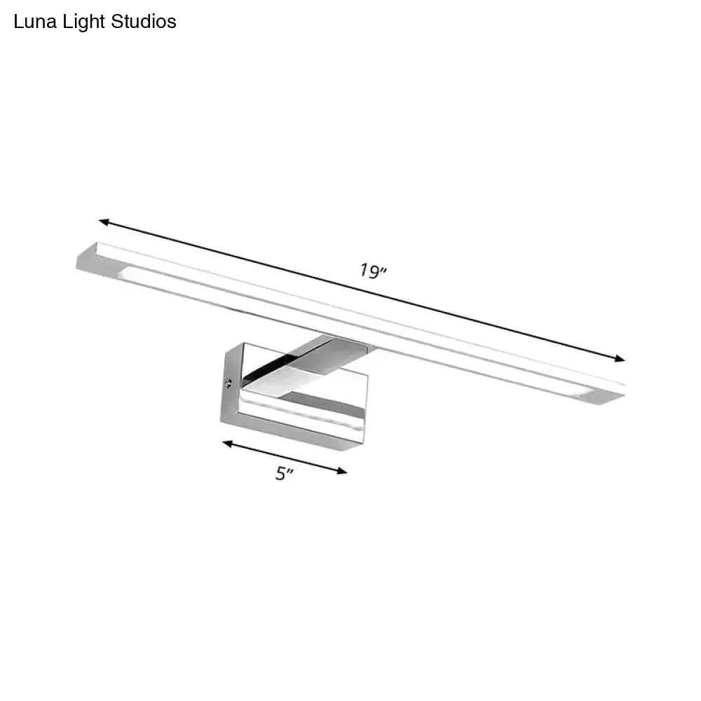 Decorbites chrome LED vanity light, 19in bar with frosted diffuser and wall mount on Tampa Home & Garden Store