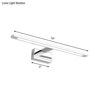 Decorbites chrome LED vanity light, 19in bar with frosted diffuser and wall mount on Tampa Home & Garden Store
