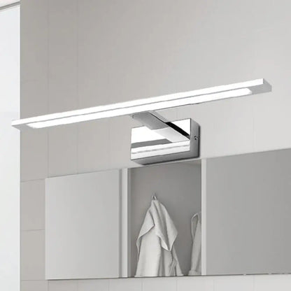 Decorbites modern chrome rectangle LED bathroom vanity light, horizontal bar, wall-mounted on Tampa Home & Garden Store