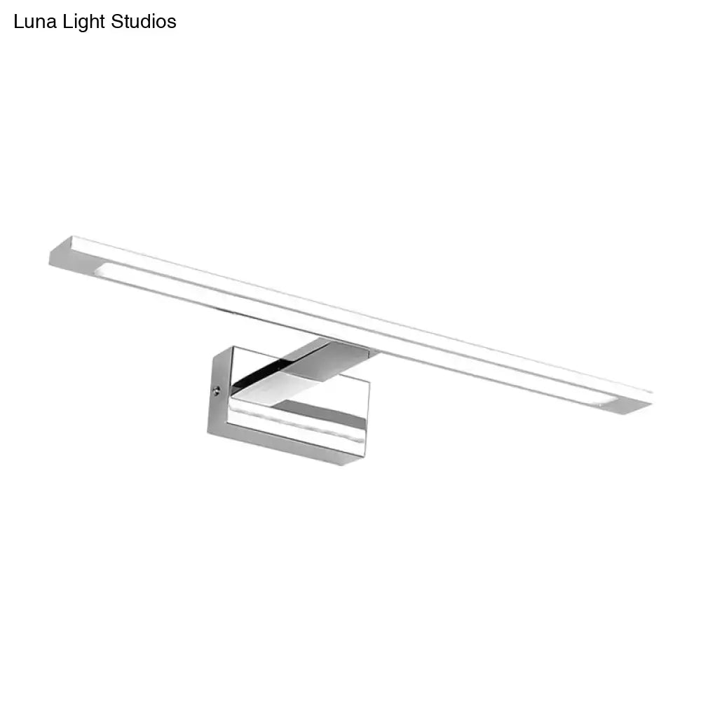 Modern chrome rectangle LED bathroom vanity light by Decorbites with square wall mount on Tampa Home & Garden Store