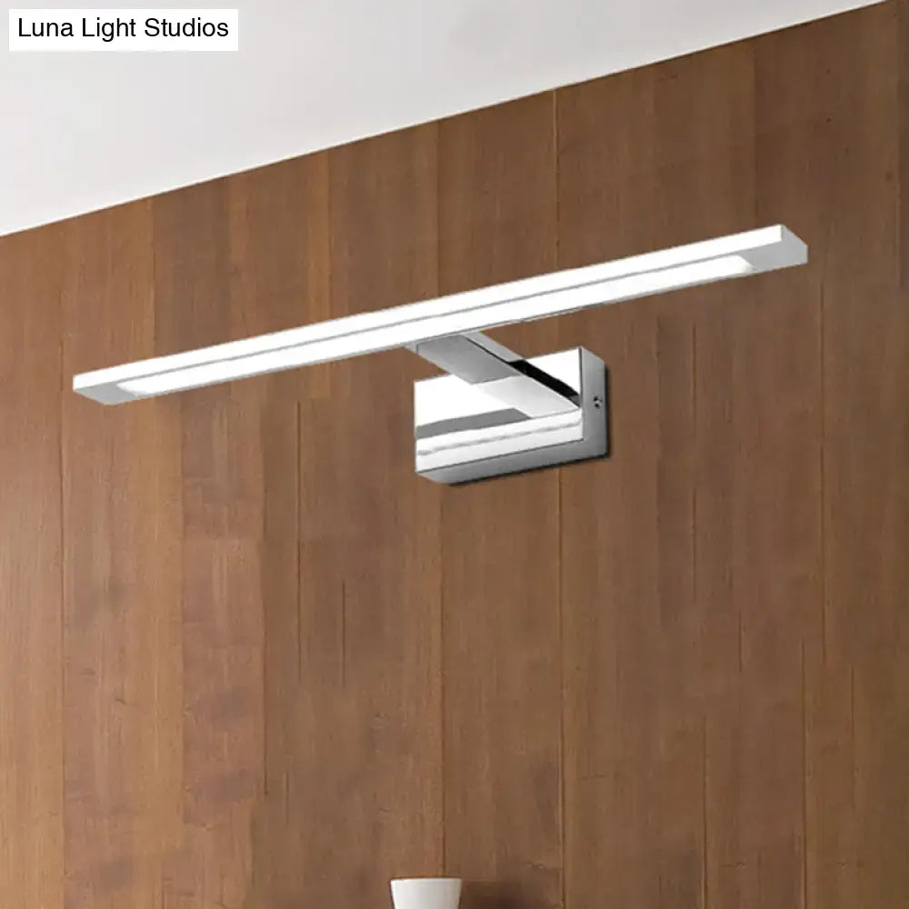 Modern chrome rectangle LED bathroom vanity light by Decorbites, wall-mounted slim bar on Tampa Home & Garden Store