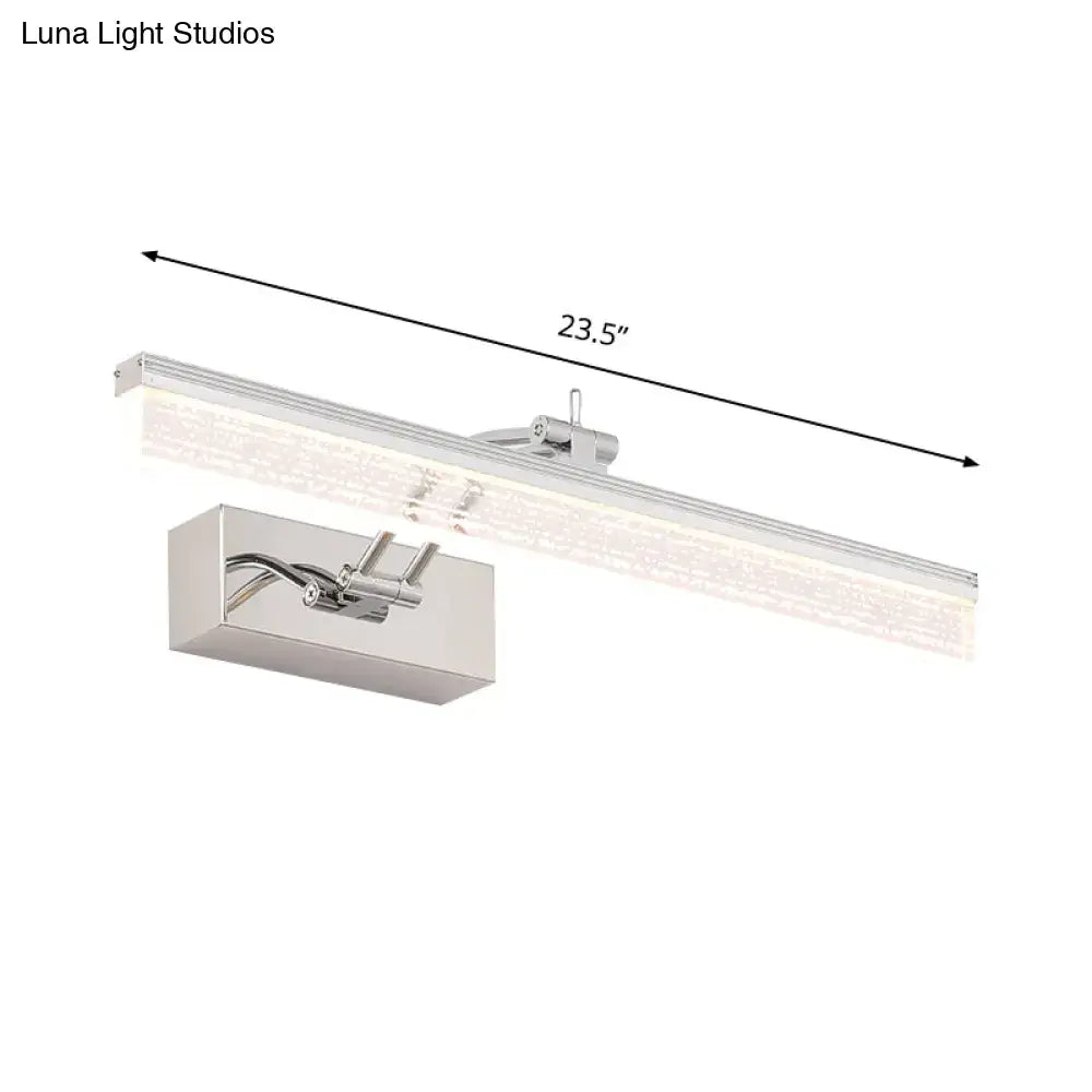 Chrome textured vanity light by Decorbites, 23.5-inch wall-mount bar fixture on Tampa Home & Garden Store