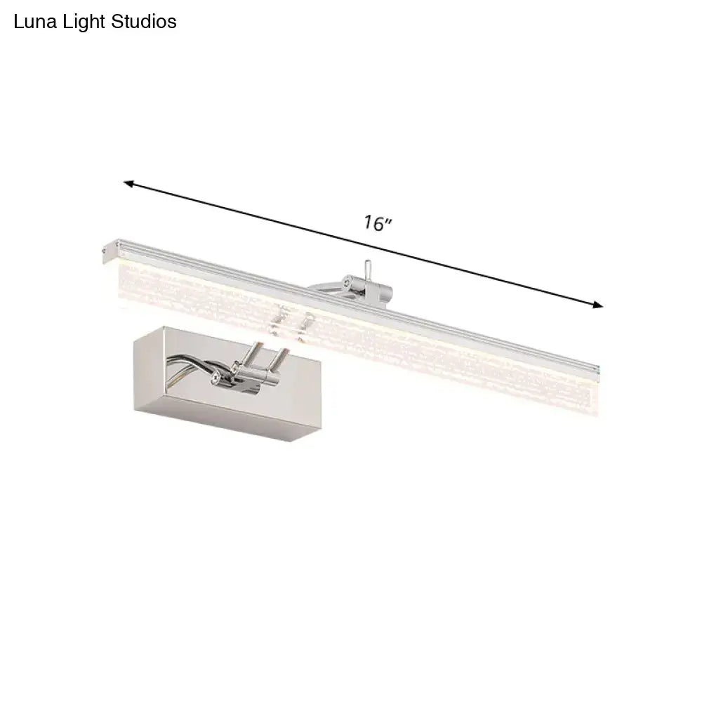 Chrome Textured Vanity Light 16-inch fixture with textured glass diffuser by Decorbites on Tampa Home & Garden Store