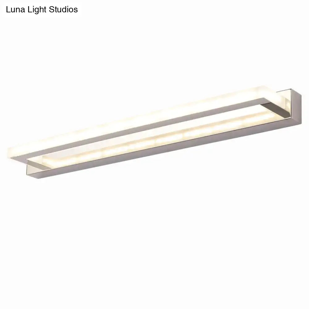 Chrome LED bathroom sconce by Decorbites with a slim rectangular light bar on Tampa Home & Garden Store