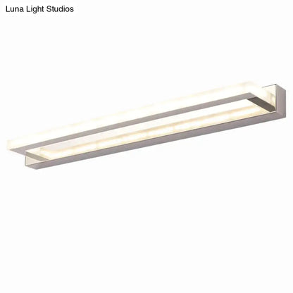 Chrome LED bathroom sconce by Decorbites with a slim rectangular light bar on Tampa Home & Garden Store