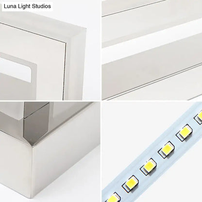 Chrome LED bathroom sconce with metallic chrome frame and integrated LED strip Decorbites on Tampa Home & Garden Store