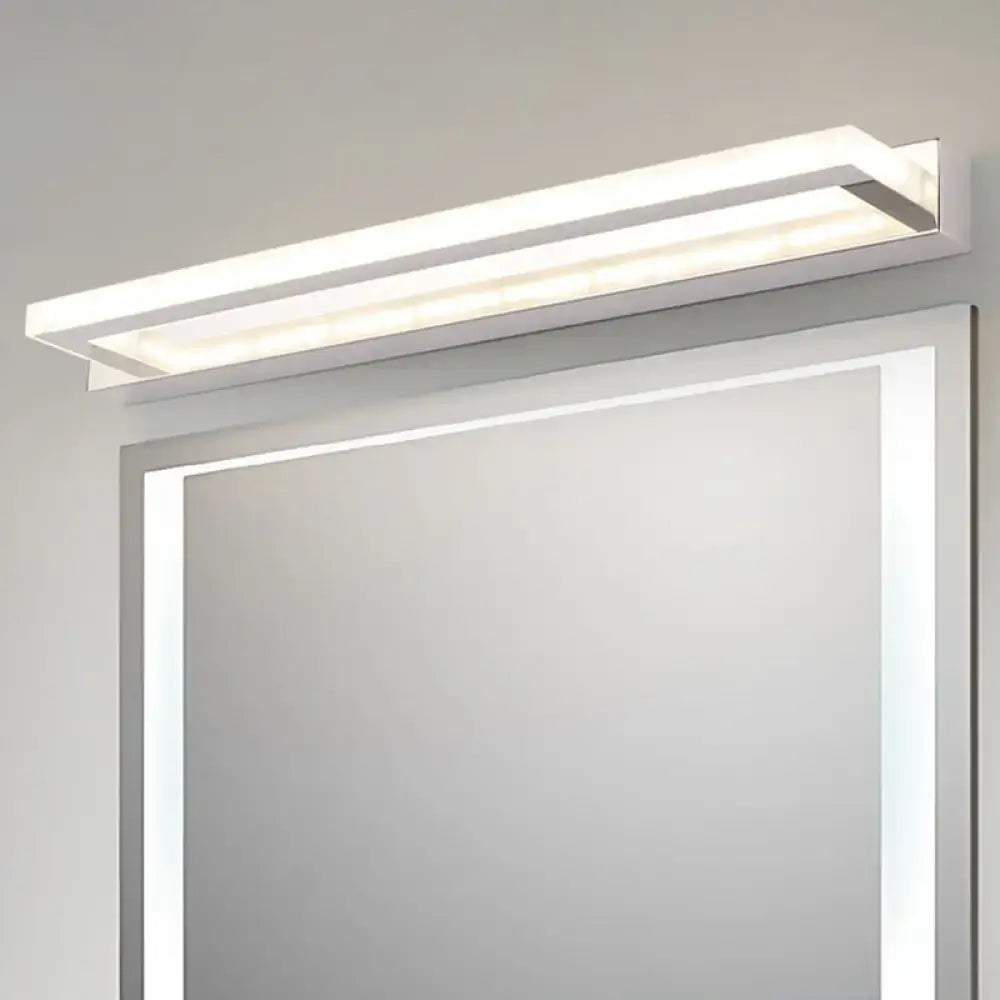Chrome LED Bathroom Sconce by Decorbites, wall-mounted chrome finish LED bar light above mirror on Tampa Home & Garden Store