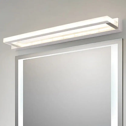 Chrome LED Bathroom Sconce by Decorbites, wall-mounted chrome finish LED bar light above mirror on Tampa Home & Garden Store