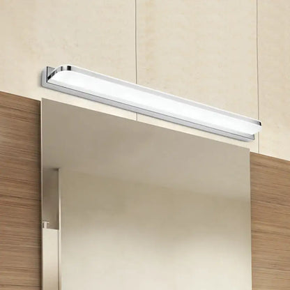 Chrome LED bathroom vanity light bar, chrome finish, mounted above a mirror by Decorbites on Tampa Home & Garden Store