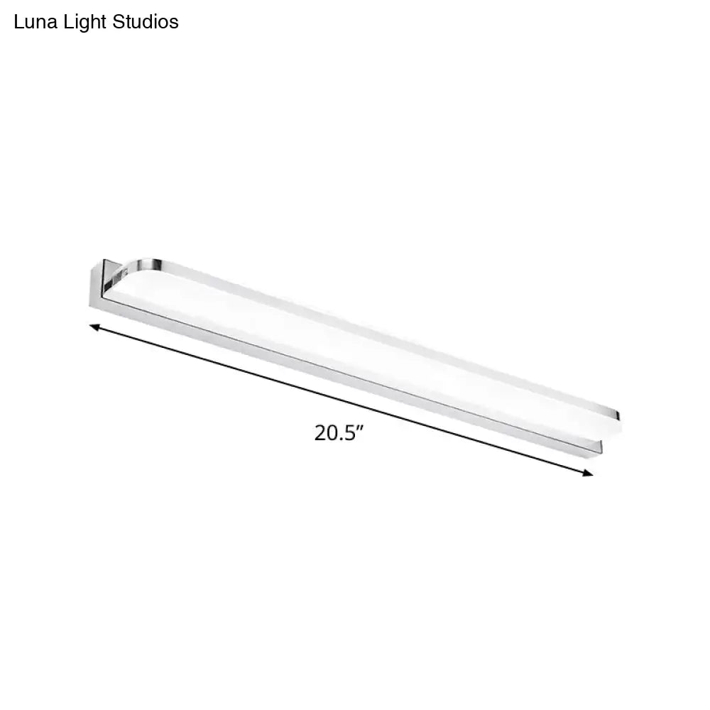 Chrome LED bathroom vanity fixture Decorbites, frosted diffuser, 20.5 in on Tampa Home & Garden Store