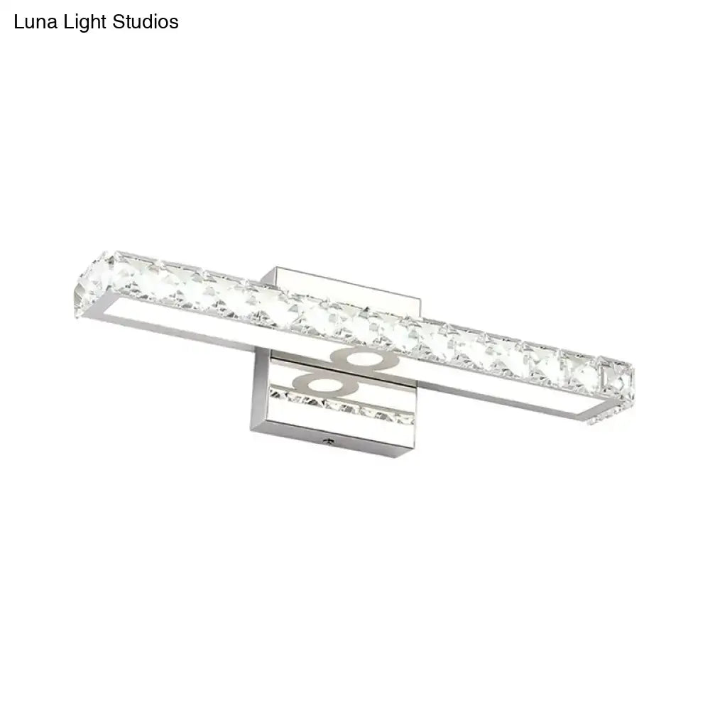 Chrome linear wall sconce with crystal prism bar and square mount Decorbites on Tampa Home & Garden Store