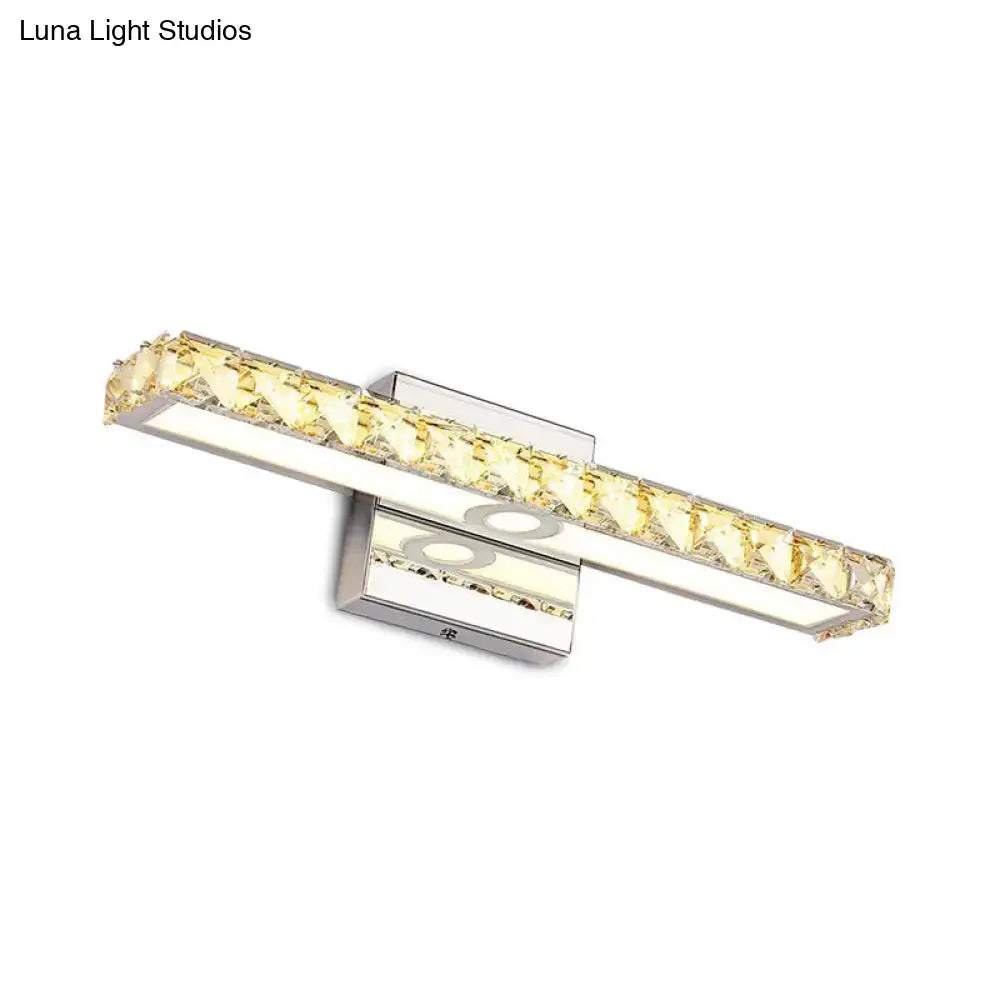 Chrome Linear Wall Sconce by Decorbites with crystal-accented bar and chrome backplate LED on Tampa Home & Garden Store