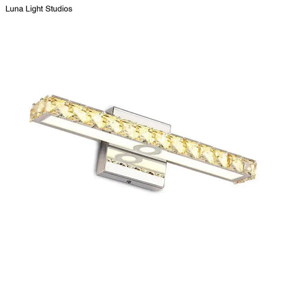 Chrome Linear Wall Sconce by Decorbites with crystal-accented bar and chrome backplate LED on Tampa Home & Garden Store