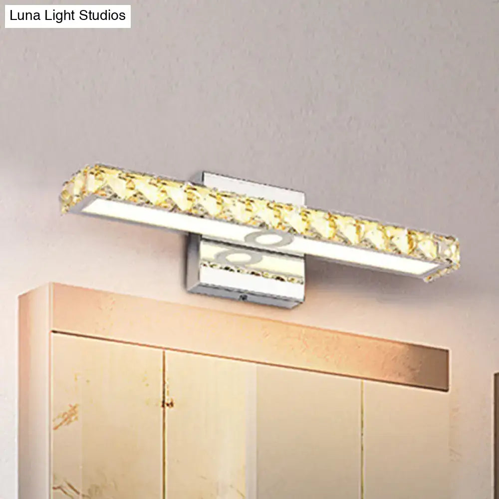 Chrome linear wall sconce by Decorbites with crystal-accented bar light on Tampa Home & Garden Store