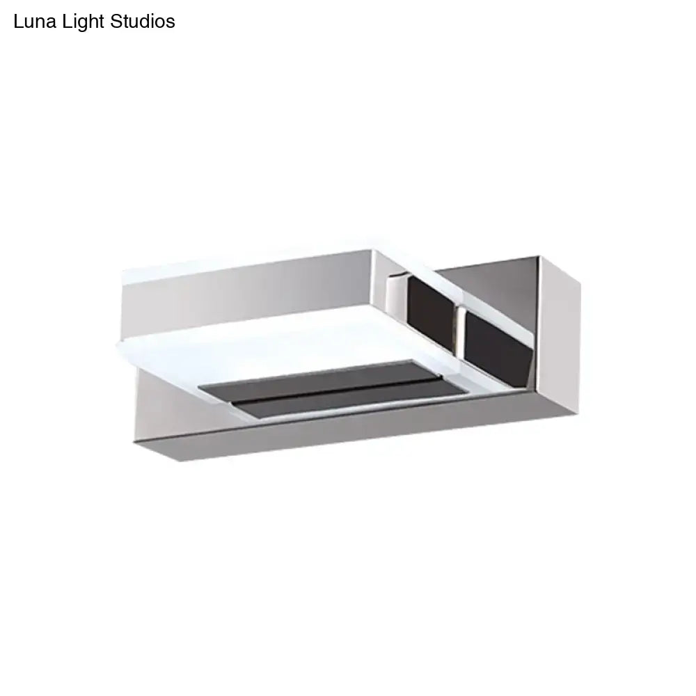 Chrome acrylic vanity light with frosted diffuser and rectangular chrome mount Decorbites on Tampa Home & Garden Store