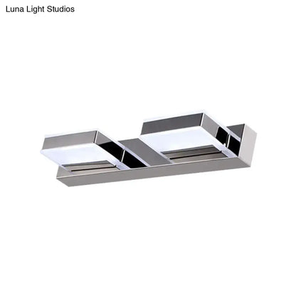 Chrome acrylic vanity light fixture with dual frosted rectangular diffusers and chrome frame on Tampa Home & Garden Store
