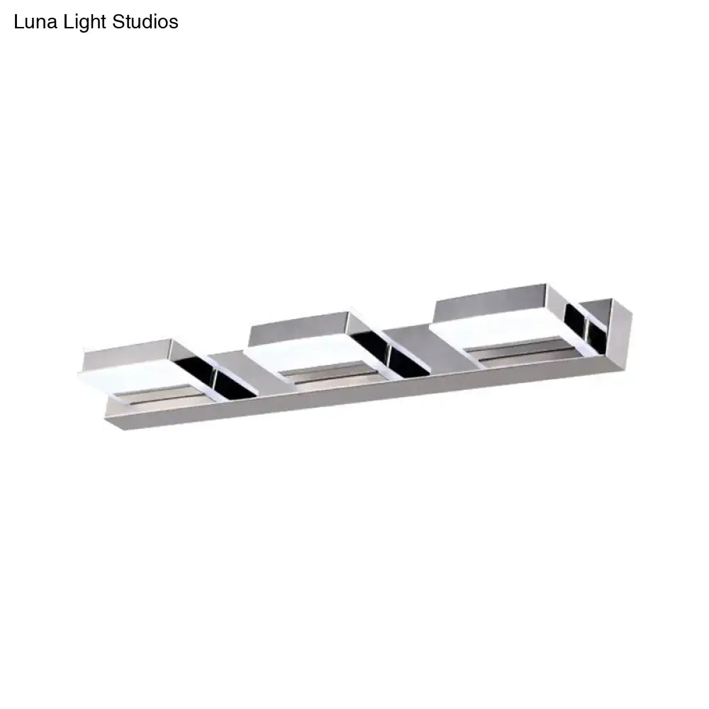 Chrome Acrylic Vanity Light fixture, three-light chrome finish by Decorbites on Tampa Home & Garden Store