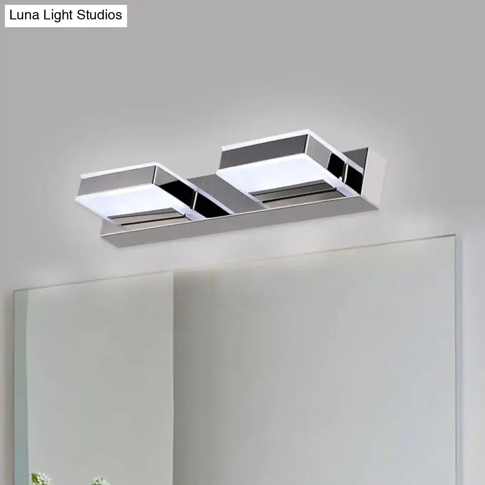 Chrome Acrylic Vanity Light by Decorbites with twin rectangular diffusers on Tampa Home & Garden Store
